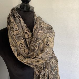 Paisley Gold/Black Turkish Scarf